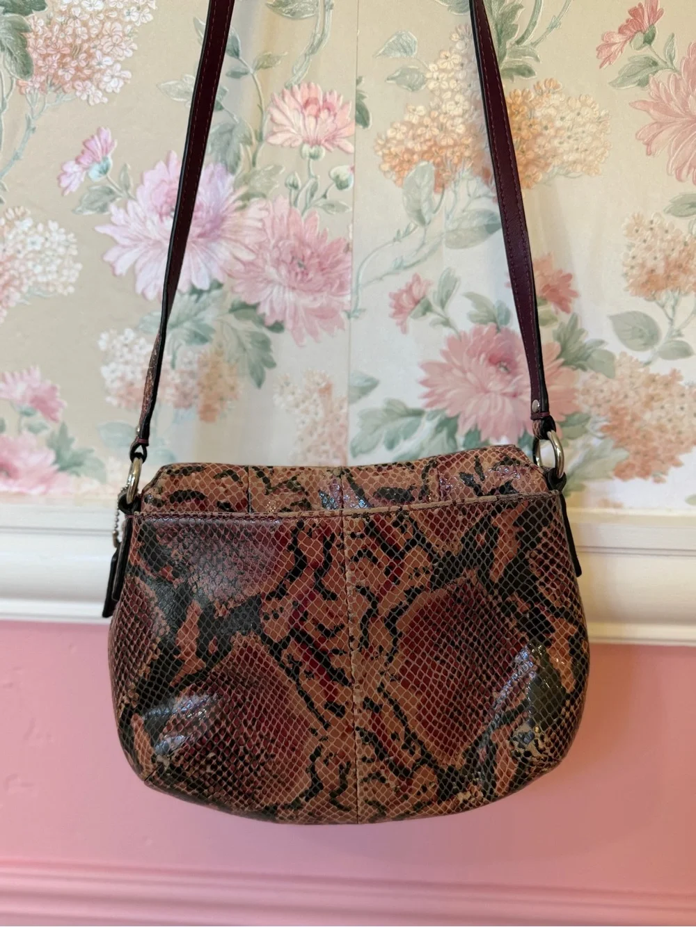 Y2K Snakeskin-Print Shoulder Bag
